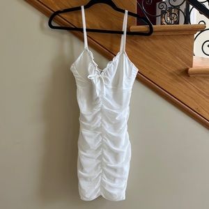 DIVIDED H&M Dress  Scrunched White Lined Size Small New with tags